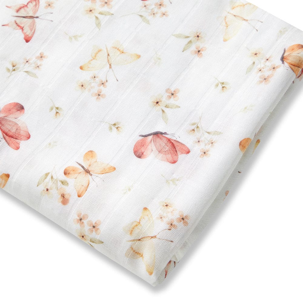 Snuggle Hunny Kids Linen Sheets Butterfly Organic Muslin Wrap