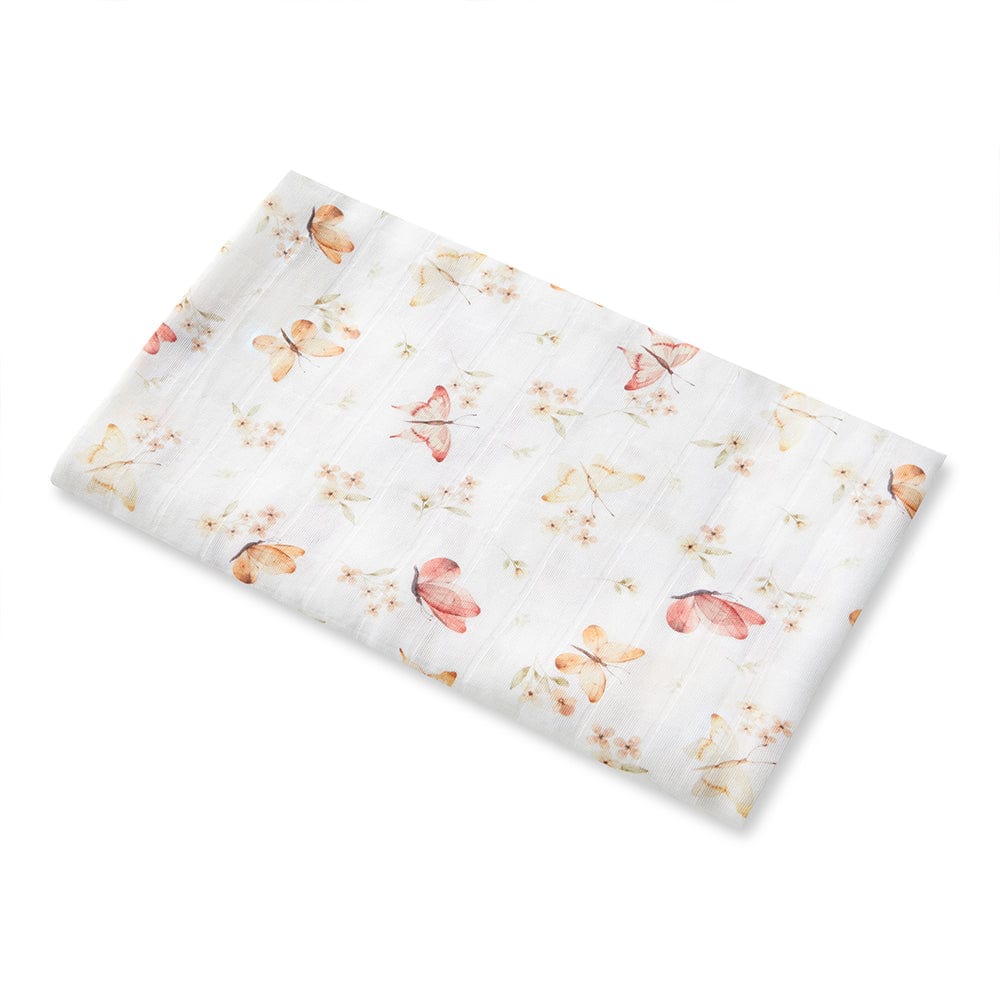 Snuggle Hunny Kids Linen Sheets Butterfly Organic Muslin Wrap