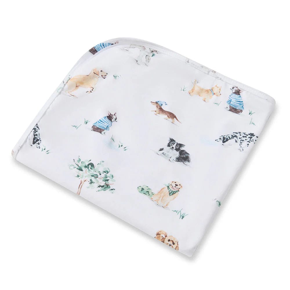 Snuggle Hunny Kids Linen Sheets Dog Park Organic Jersey Wrap & Beanie Set