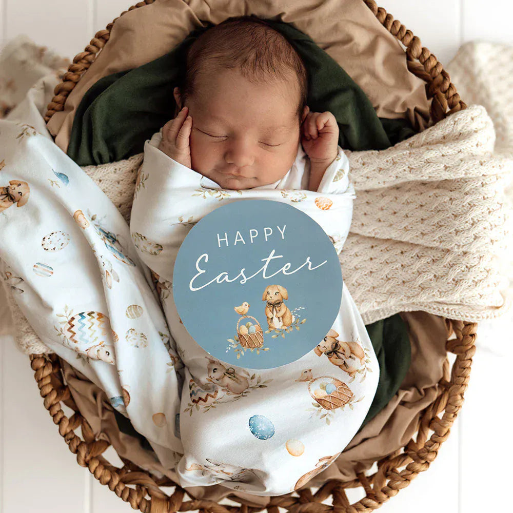 Snuggle Hunny Kids Linen Sheets Flopsy Bunnies Organic Jersey Wrap & Beanie Set