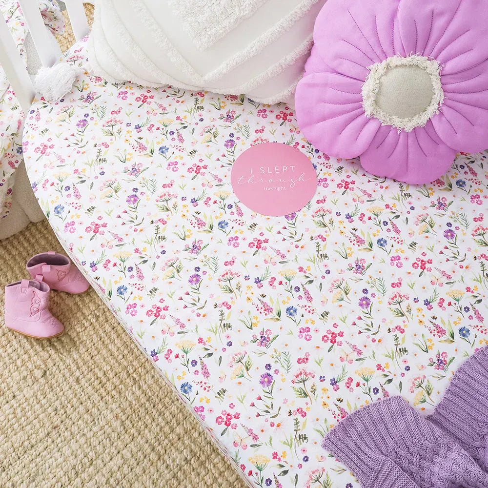 Snuggle Hunny Kids Linen Sheets Gracie Organic Fitted Cot Sheet
