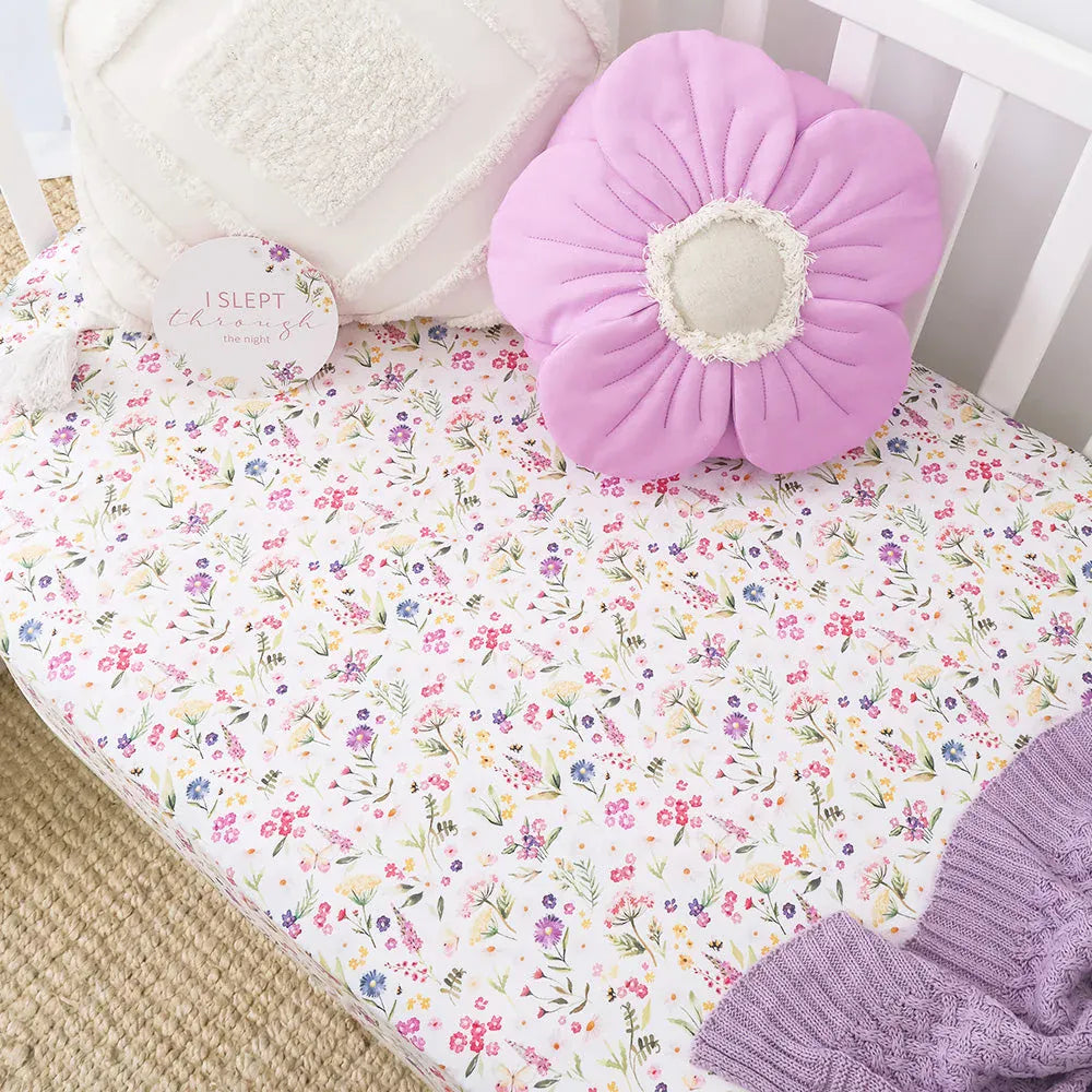 Snuggle Hunny Kids Linen Sheets Gracie Organic Fitted Cot Sheet