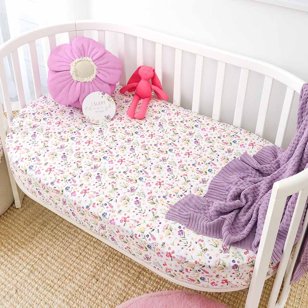 Snuggle Hunny Kids Linen Sheets Gracie Organic Fitted Cot Sheet