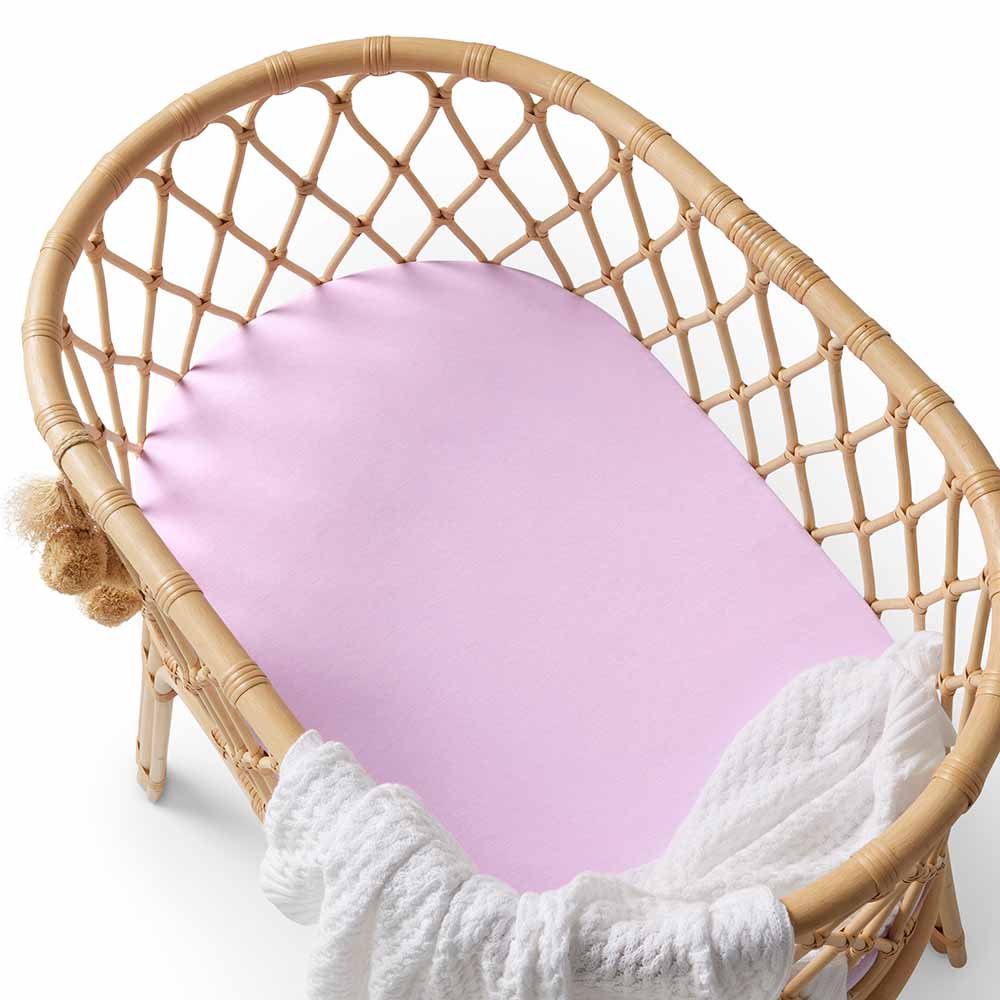 Snuggle Hunny Kids Linen Sheets Lilac Organic Bassinet Sheet / Change Pad Cover