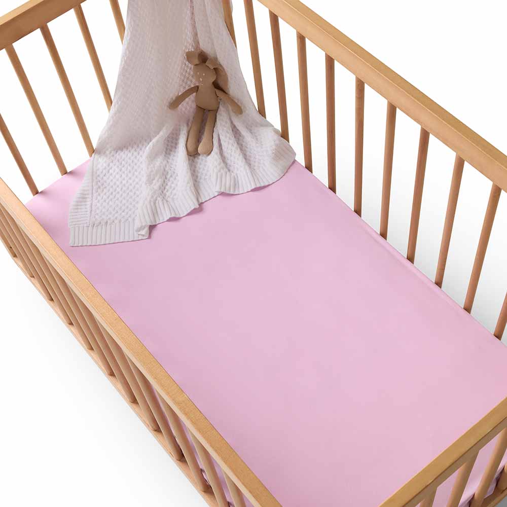 Snuggle Hunny Kids Linen Sheets Lilac Organic Fitted Cot Sheet
