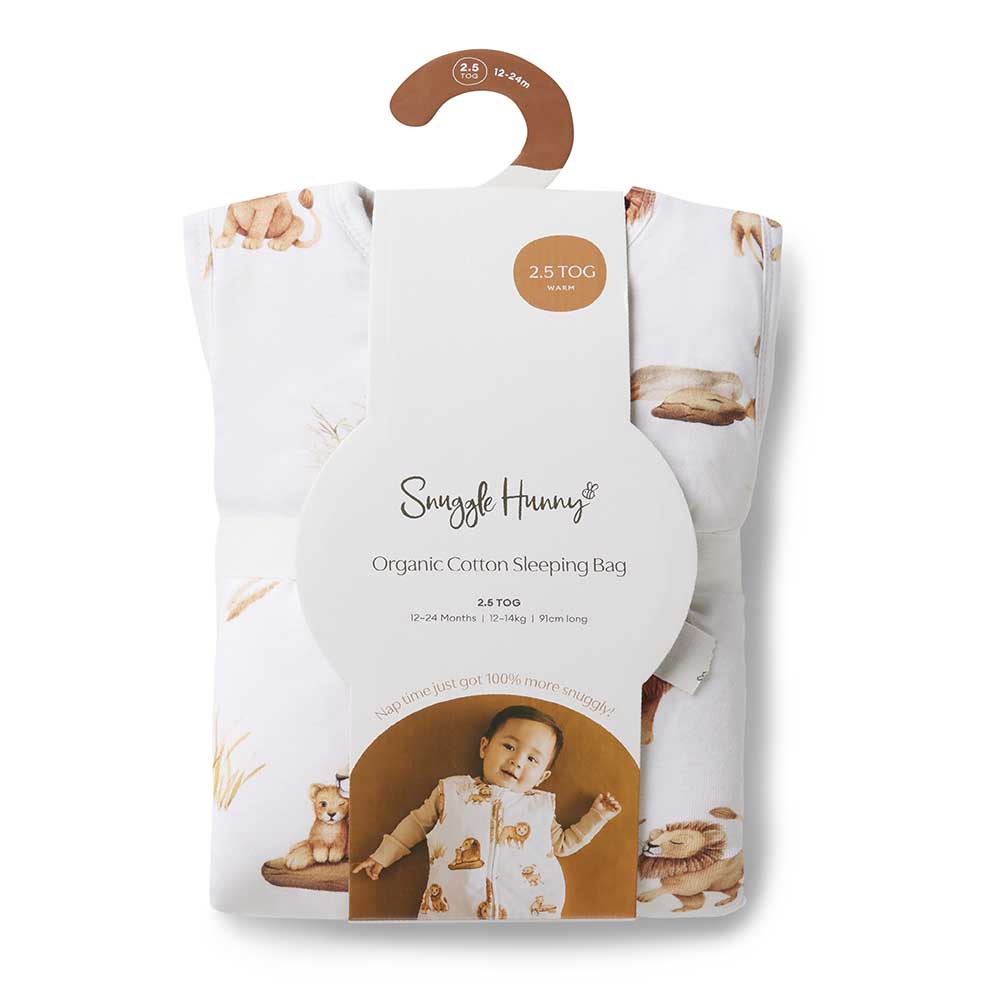 Snuggle Hunny Kids Linen Sheets Lion Organic Sleeping Bag 2.5 Tog