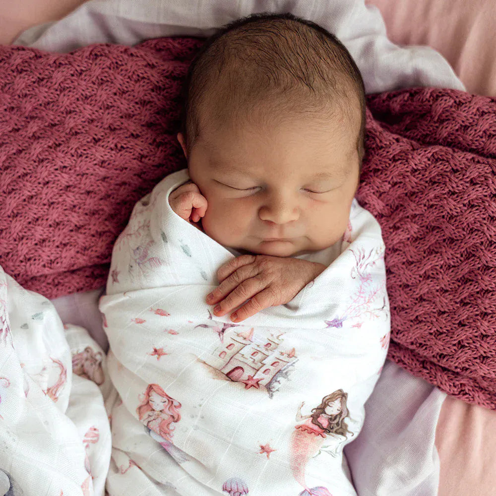 Snuggle Hunny Kids Linen Sheets Mermaid Organic Muslin Wrap