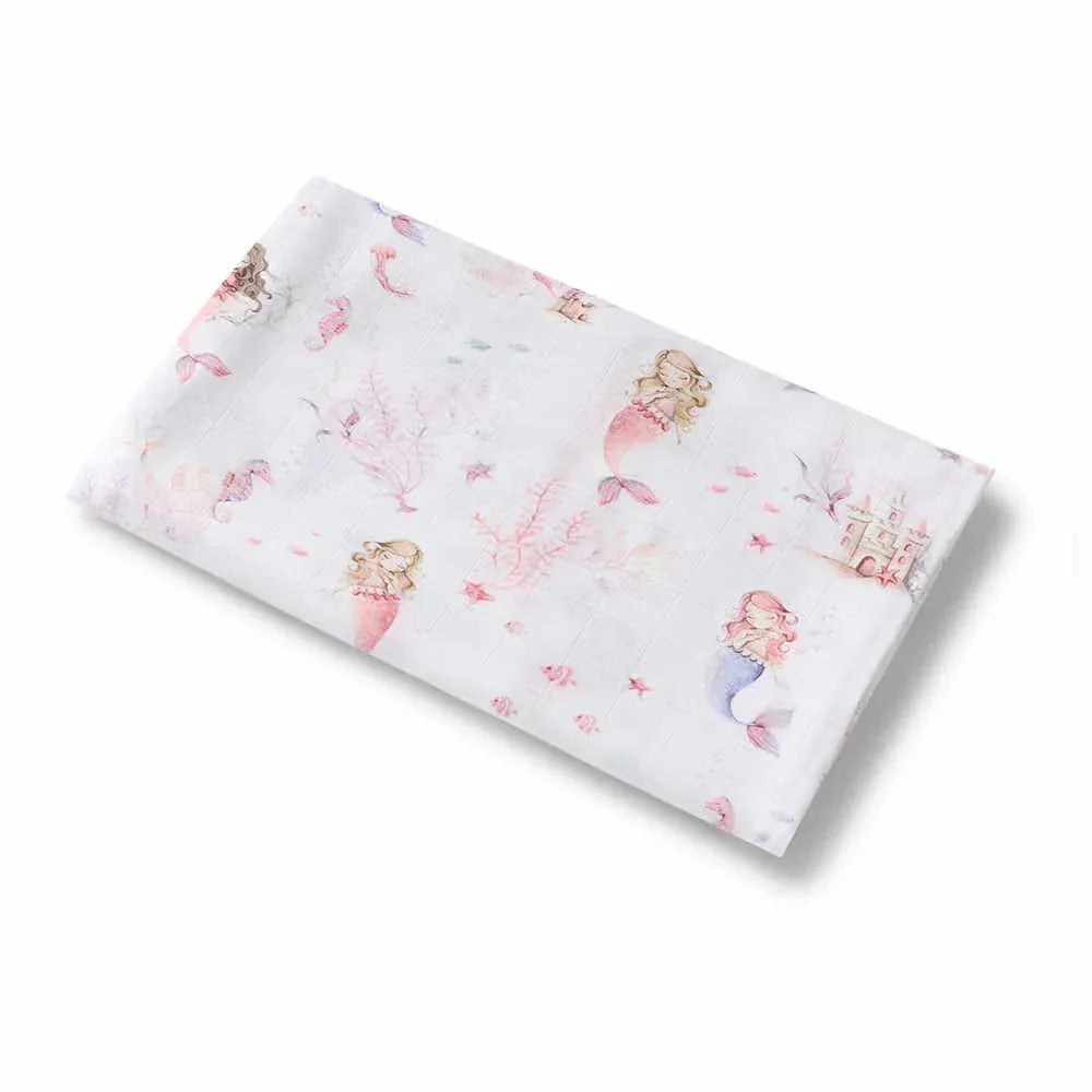 Snuggle Hunny Kids Linen Sheets Mermaid Organic Muslin Wrap