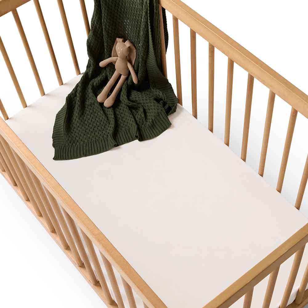 Snuggle Hunny Kids Linen Sheets Milk Organic Fitted Cot Sheet