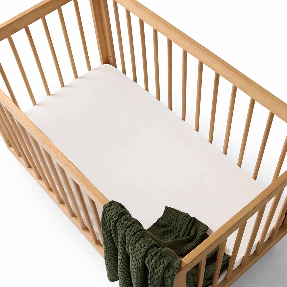 Snuggle Hunny Kids Linen Sheets Milk Organic Fitted Cot Sheet