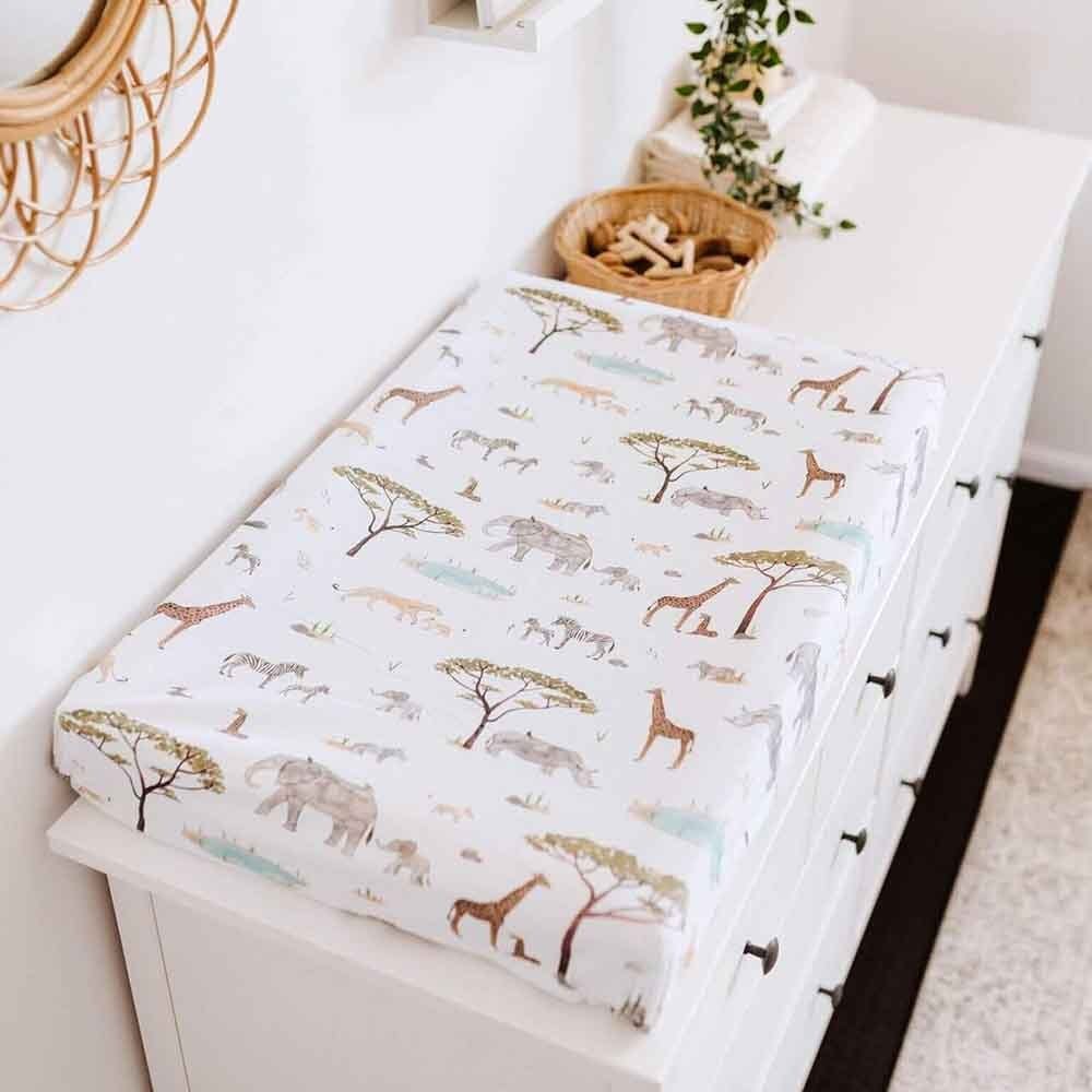 Snuggle Hunny Kids Linen Sheets Safari Snuggle Hunny Bassinet Sheet & Change Pad Cover 2 n 1 - Safari