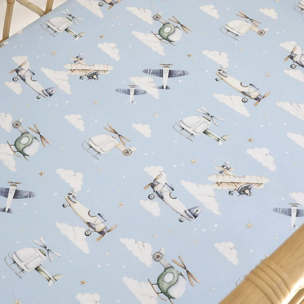 Snuggle Hunny Kids Linen Sheets Taking Flight Organic Bassinet Sheet / Change Pad Cover