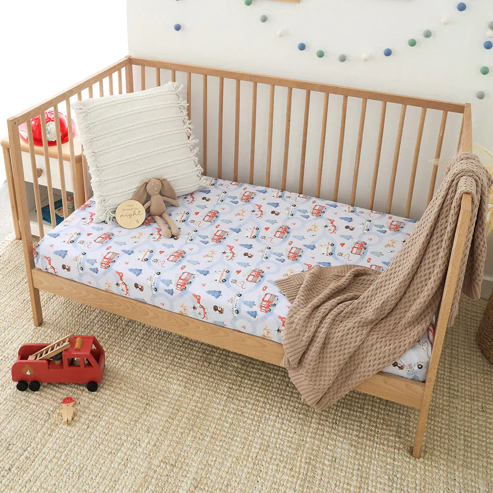 Snuggle Hunny Kids Linen Sheets To The Rescue Organic Fitted Cot Sheet