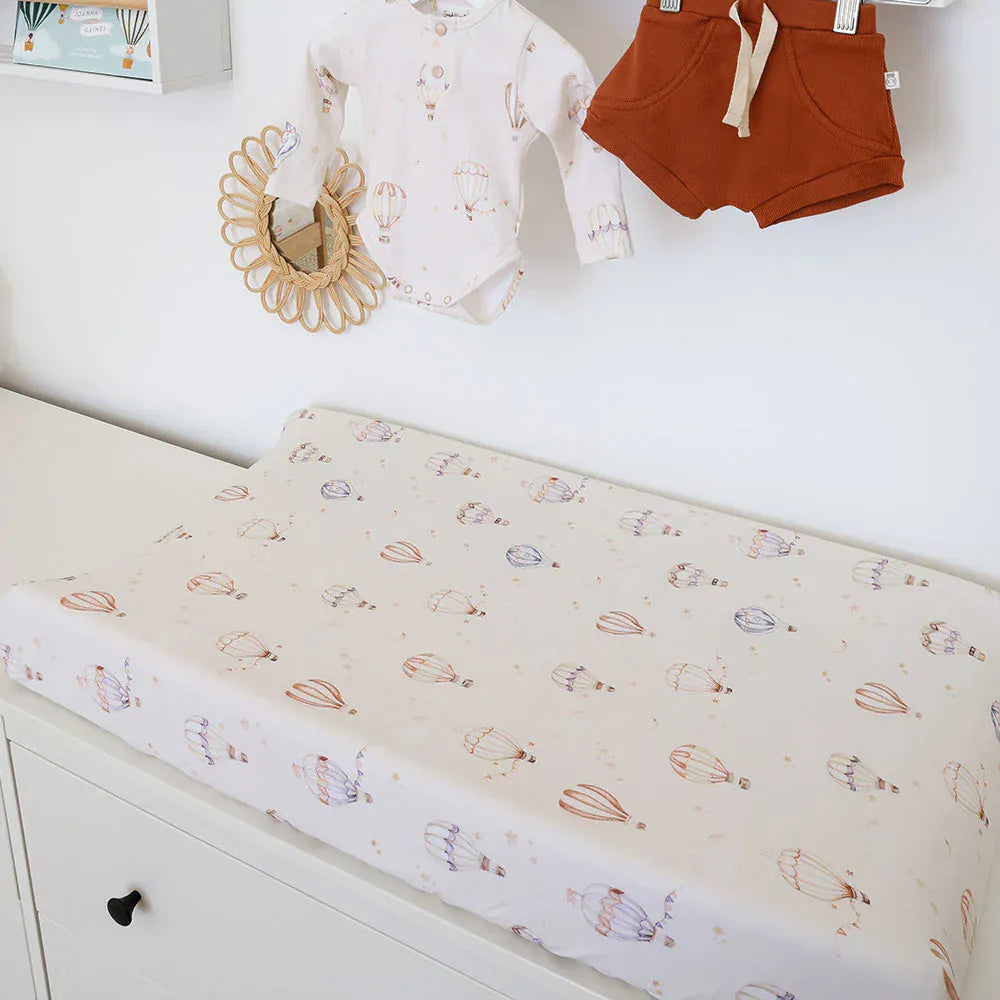 Snuggle Hunny Kids Linen Sheets Up & Away Organic Bassinet Sheet / Change Pad Cover