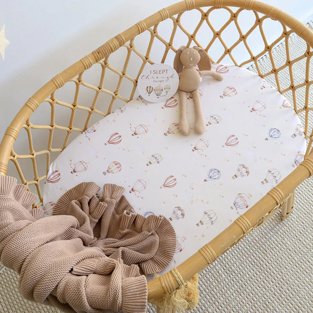 Snuggle Hunny Kids Linen Sheets Up & Away Organic Bassinet Sheet / Change Pad Cover