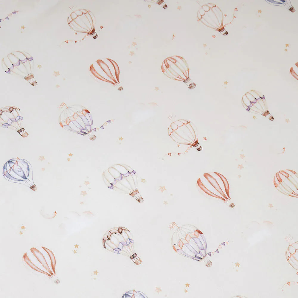 Snuggle Hunny Kids Linen Sheets Up & Away Organic Fitted Cot Sheet