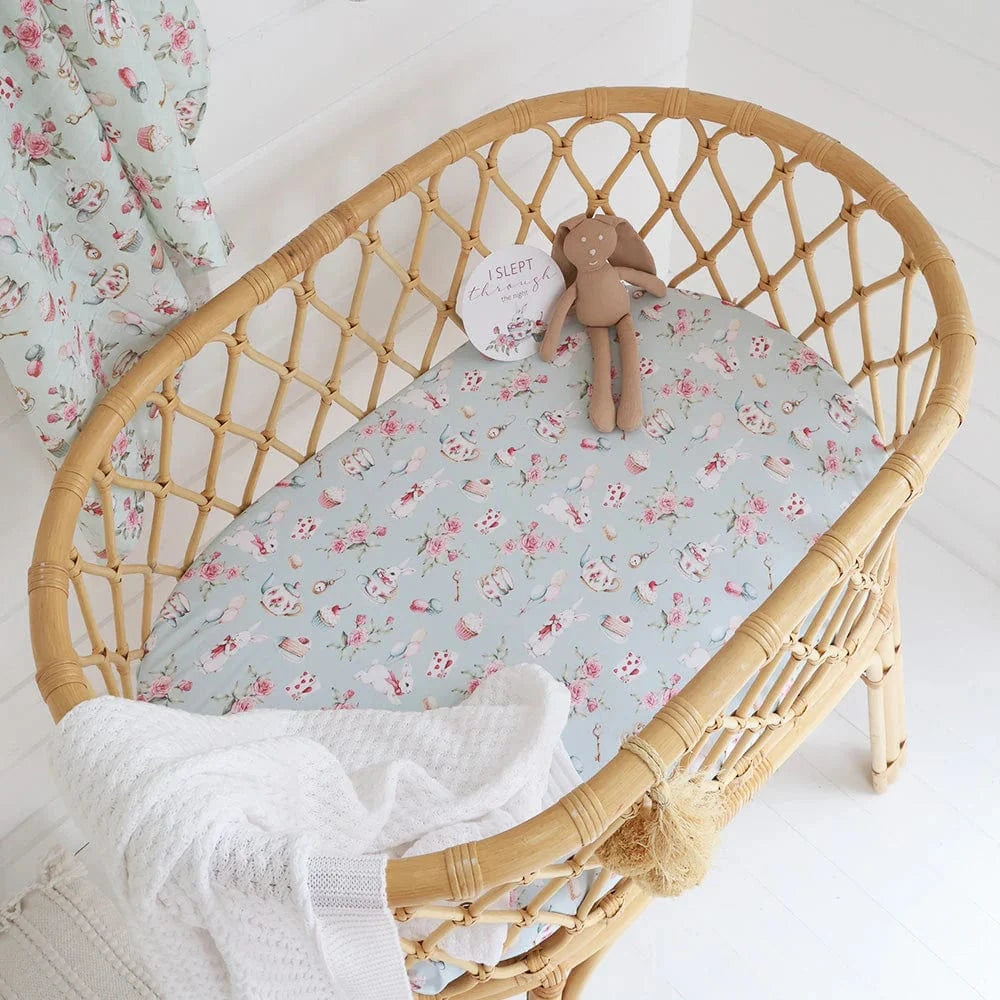 Snuggle Hunny Kids Linen Sheets White Rabbit Organic Bassinet Sheet / Change Pad Cover
