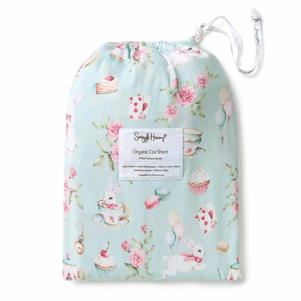 Snuggle Hunny Kids Linen Sheets White Rabbit Organic Fitted Cot Sheet
