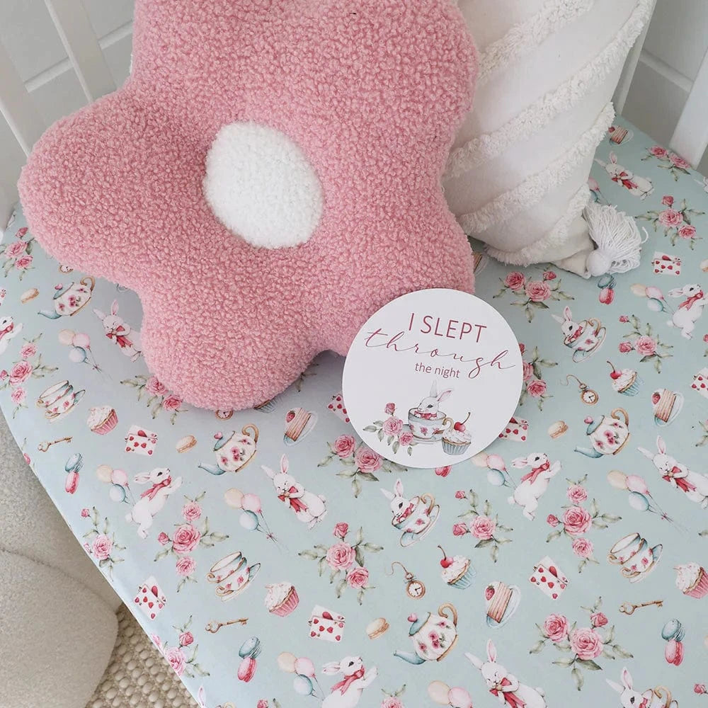 Snuggle Hunny Kids Linen Sheets White Rabbit Organic Fitted Cot Sheet
