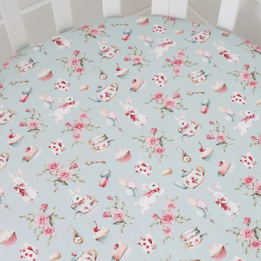 Snuggle Hunny Kids Linen Sheets White Rabbit Organic Fitted Cot Sheet