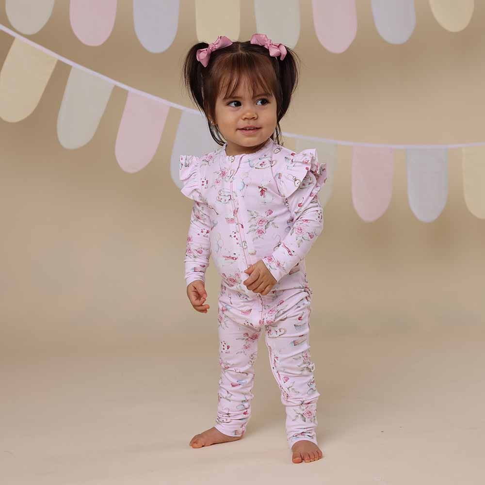 Snuggle Hunny Kids Unisex Onesie Alice's Tea Party Snugglesuit Convertible Romper
