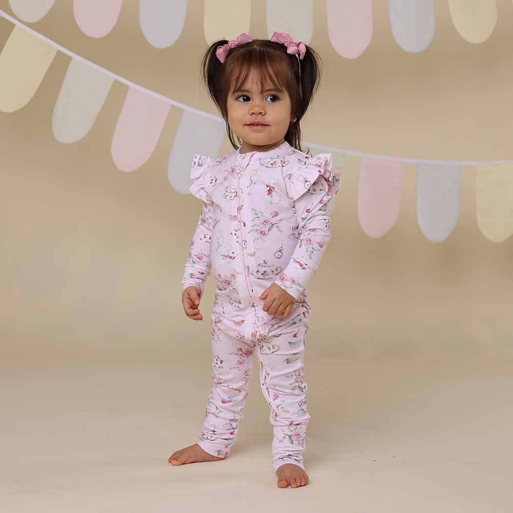 Snuggle Hunny Kids Unisex Onesie Alice's Tea Party Snugglesuit Convertible Romper