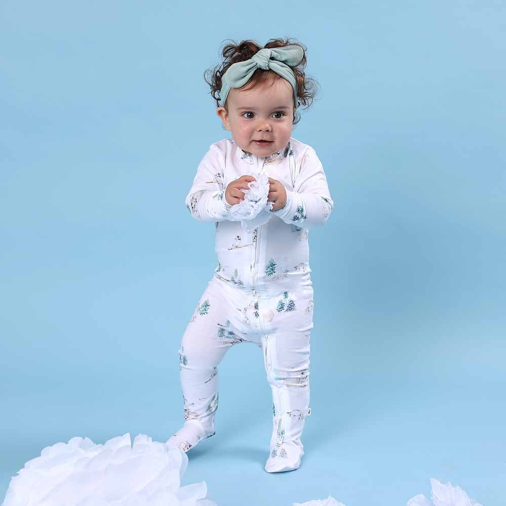 Snuggle Hunny Kids Unisex Onesie Arctic Organic Snuggle Sleepsuit Zip Footie