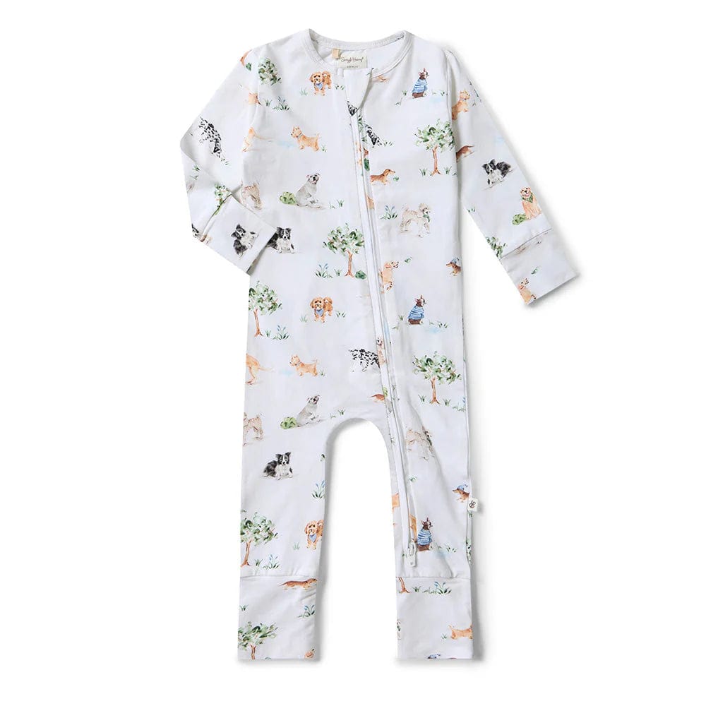 Snuggle Hunny Kids Unisex Onesie Dog Park Organic Snugglesuit Convertible Romper