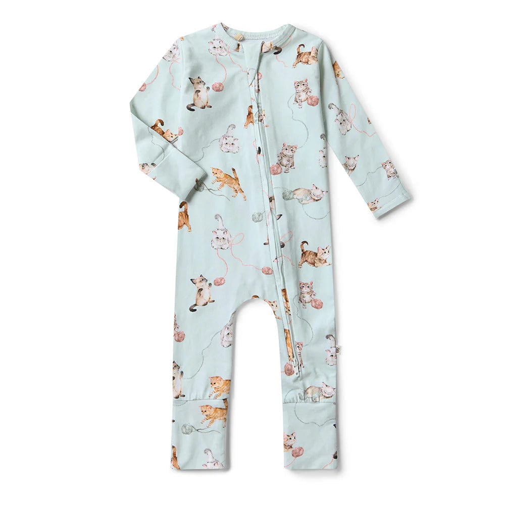 Snuggle Hunny Kids Unisex Onesie Kittens Organic Snugglesuit Convertible Romper