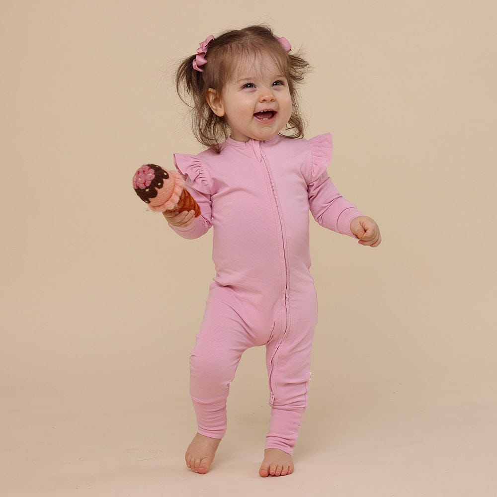 Snuggle Hunny Kids Unisex Onesie NB Bubblegum Organic Snugglesuit Convertible Romper