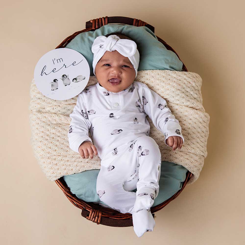 Snuggle Hunny Kids Unisex Onesie Penguin Organic Growsuit