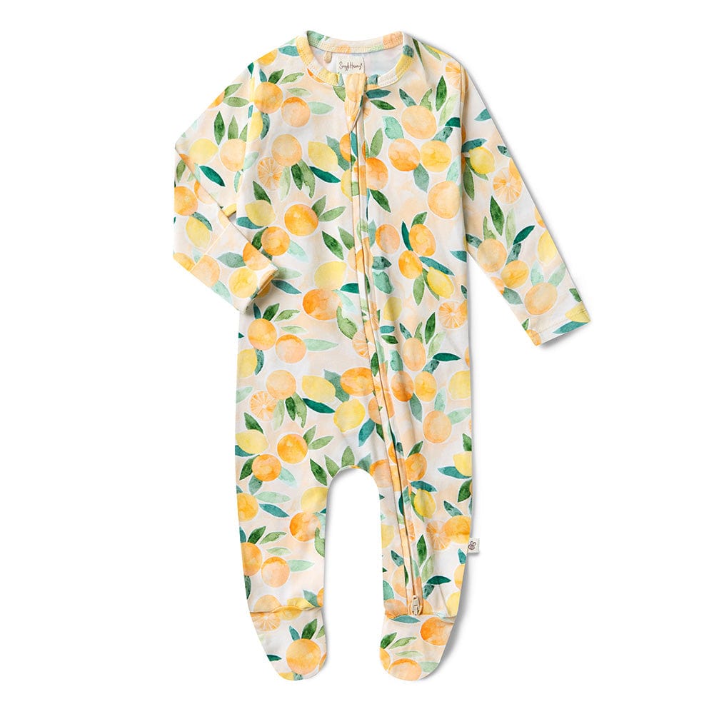 Snuggle Hunny Kids Unisex Onesie Sunny Citrus Organic Snuggle Sleepsuit Zip Footie