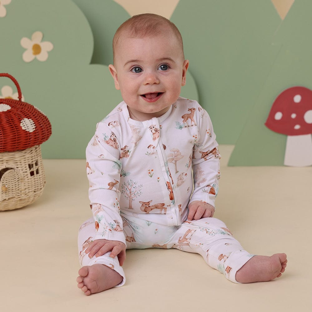 Snuggle Hunny Kids Unisex Onesie Woodland Tales Organic Snugglesuit Convertible Romper