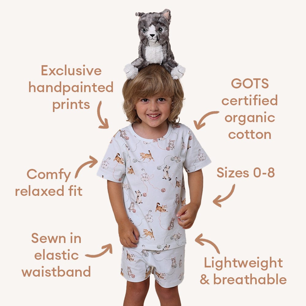 Snuggle Hunny Kids Unisex Sleepware Kittens Organic Kids PJ Set
