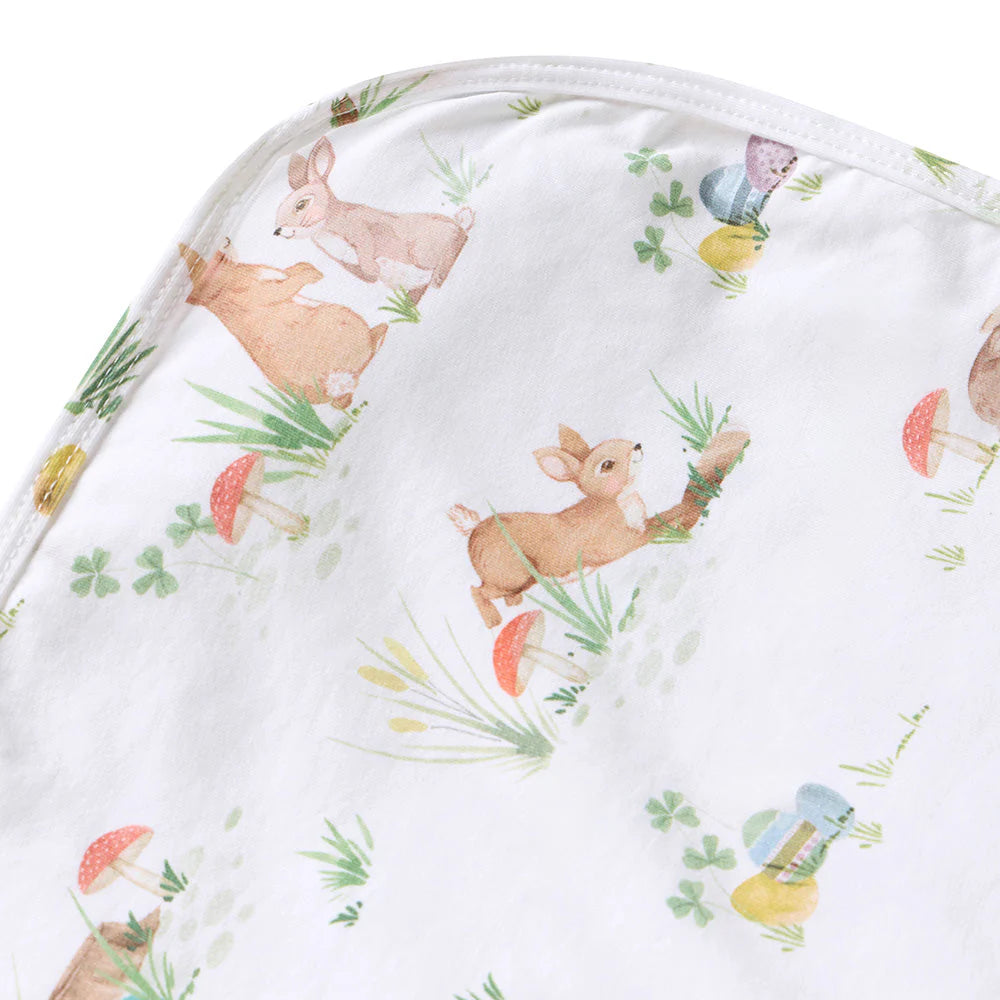 Easter Bunnies Organic Jersey Wrap & Beanie Set