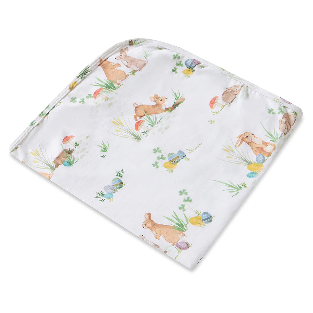 Easter Bunnies Organic Jersey Wrap & Beanie Set