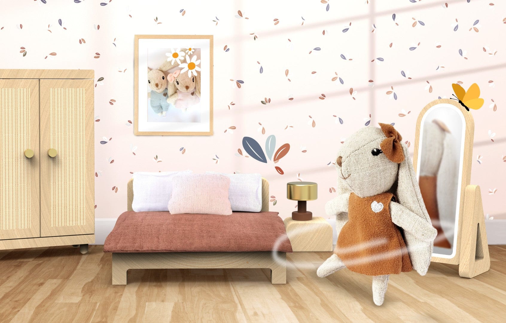 Speedy Monkey Toys Doll House Bedroom + 1 Character