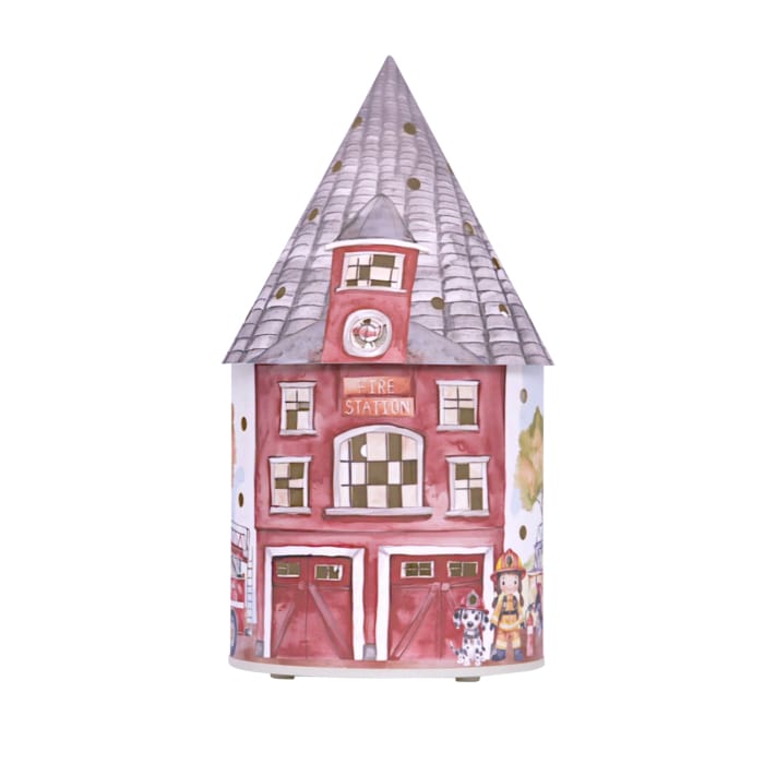 Splosh Fire Station Light Up House room décor with detailed fire station design and illuminated windows
