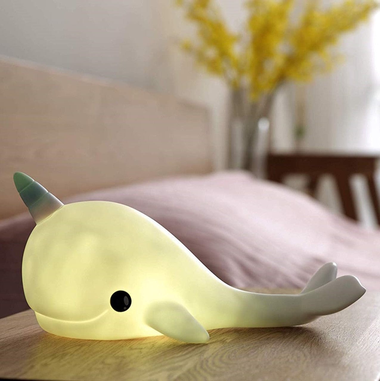 Stellar Haus Room Decor Squishy Narwhal USB Rechargeable Night Light
