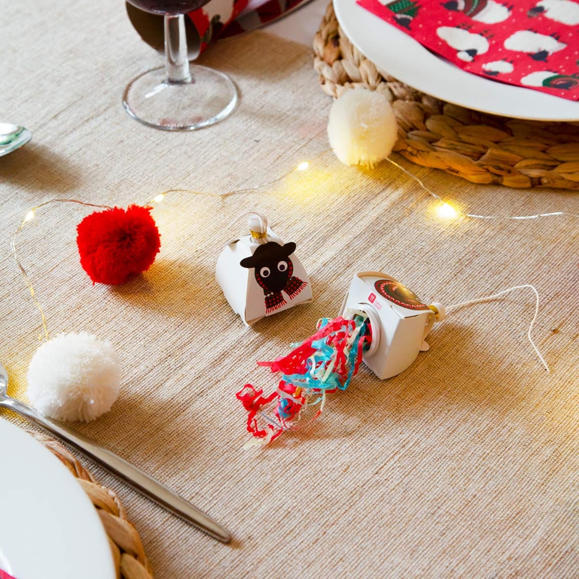 Talking Tables Room Decor Red And White Pom Pom Lights