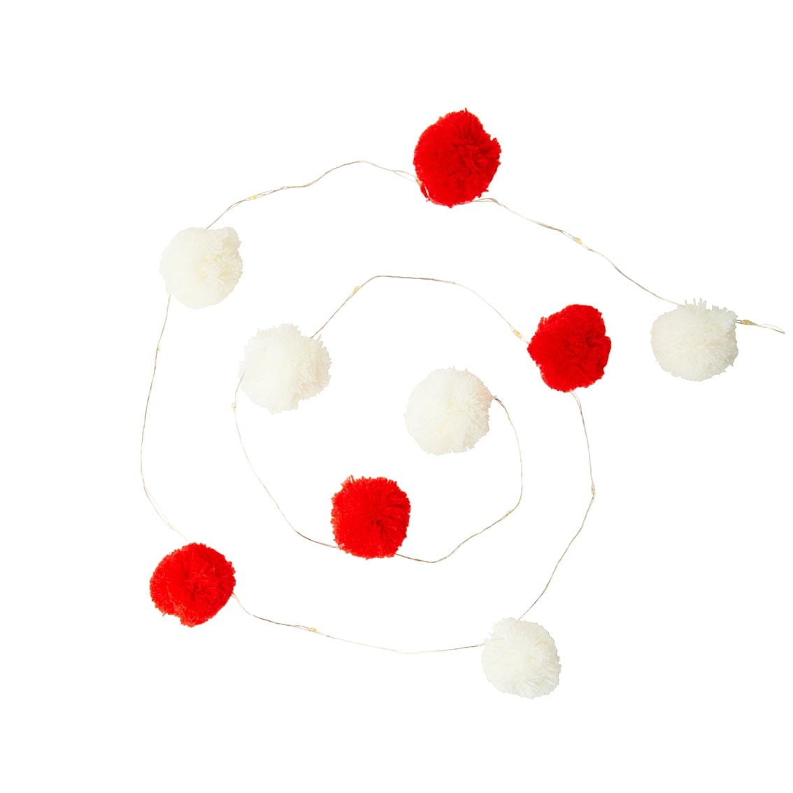 Talking Tables Room Decor Red And White Pom Pom Lights