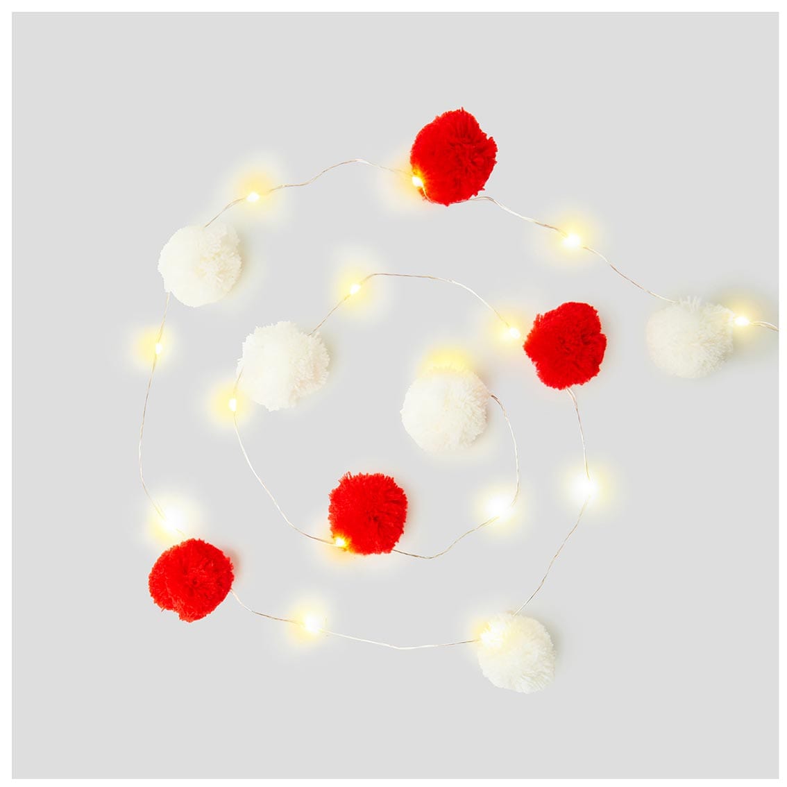 Talking Tables Room Decor Red And White Pom Pom Lights