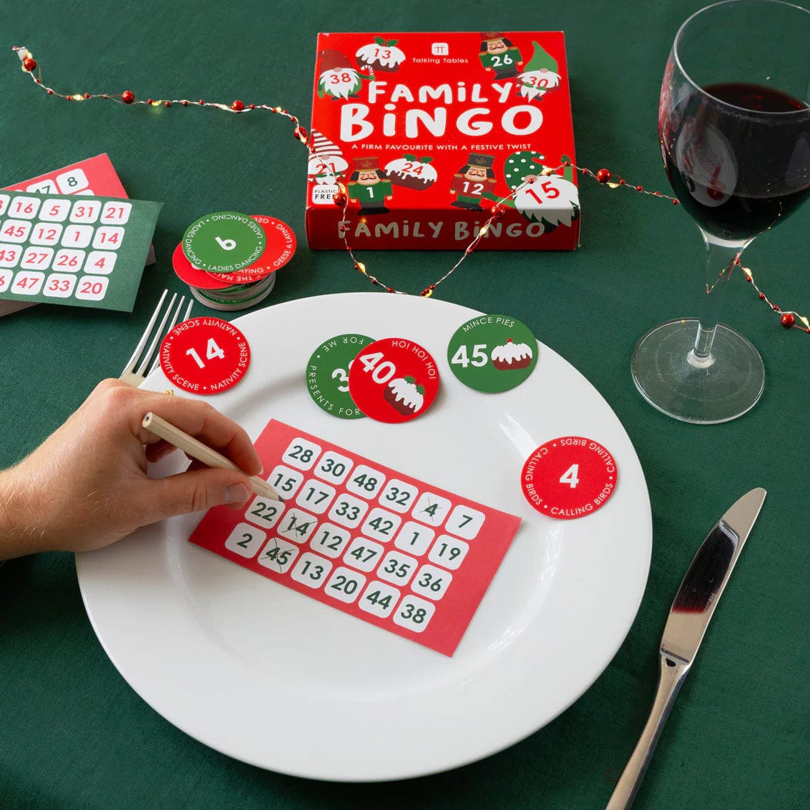 Talking Tables Toys Christmas Family Bingo Game