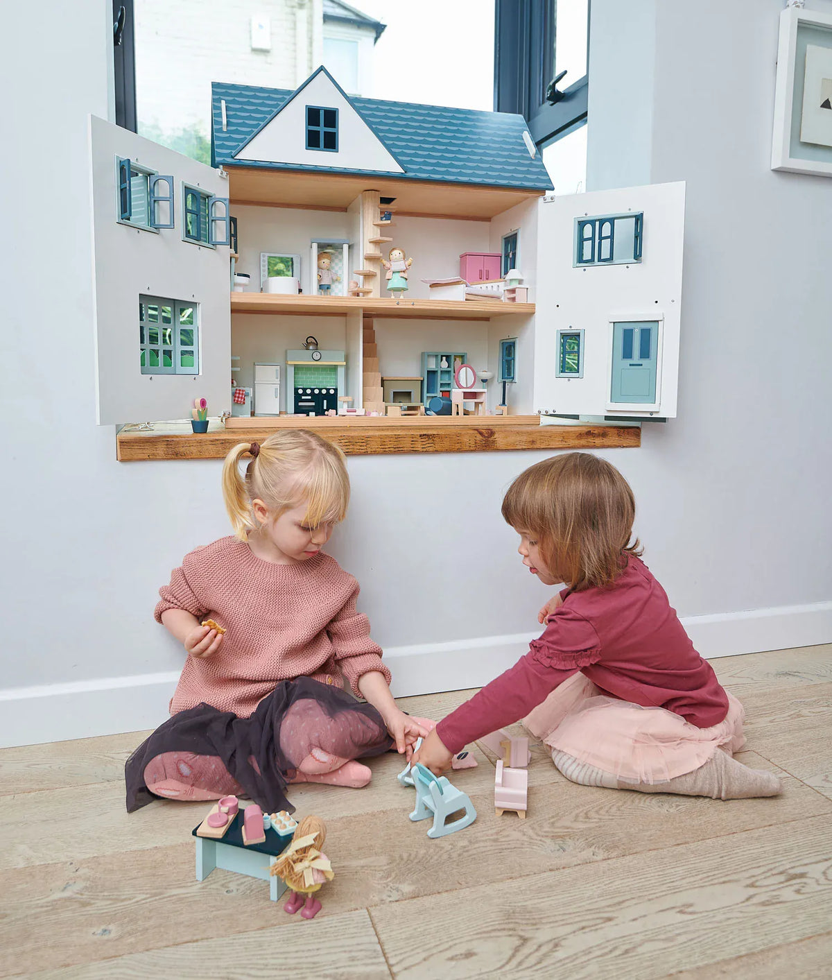 Dovetail Dolls House toy by Tender Leaf Toys featuring detailed miniature rooms and furniture for imaginative play