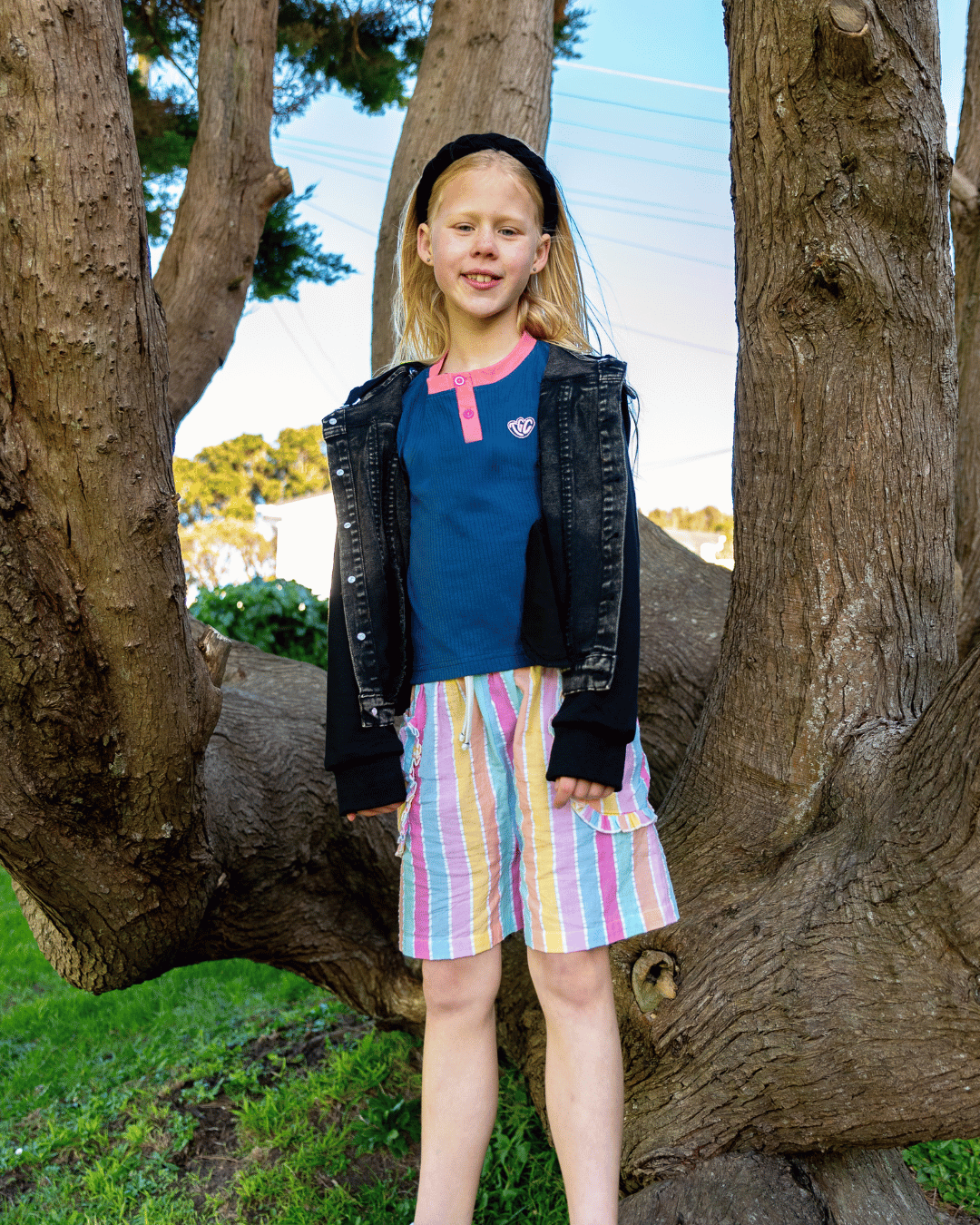 The Girl Club Girls Bottoms Summer Stripe Shorts