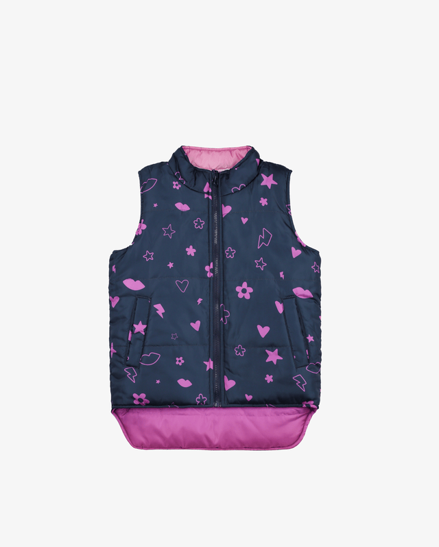 The Girl Club Girls Jacket Ombre Reversible Puffer Vest