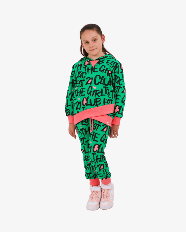 The Girl Club Girls Jumper 2/3Y TGC Green X Hood