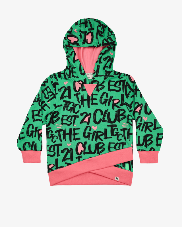The Girl Club Girls Jumper TGC Green X Hood