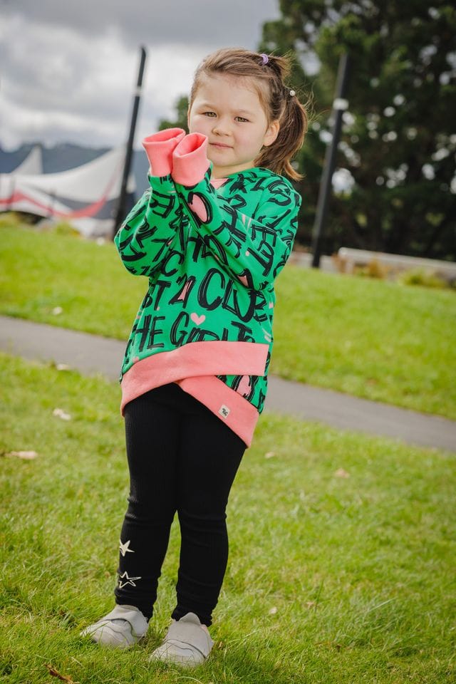 The Girl Club Girls Pants Black Rib Leggings