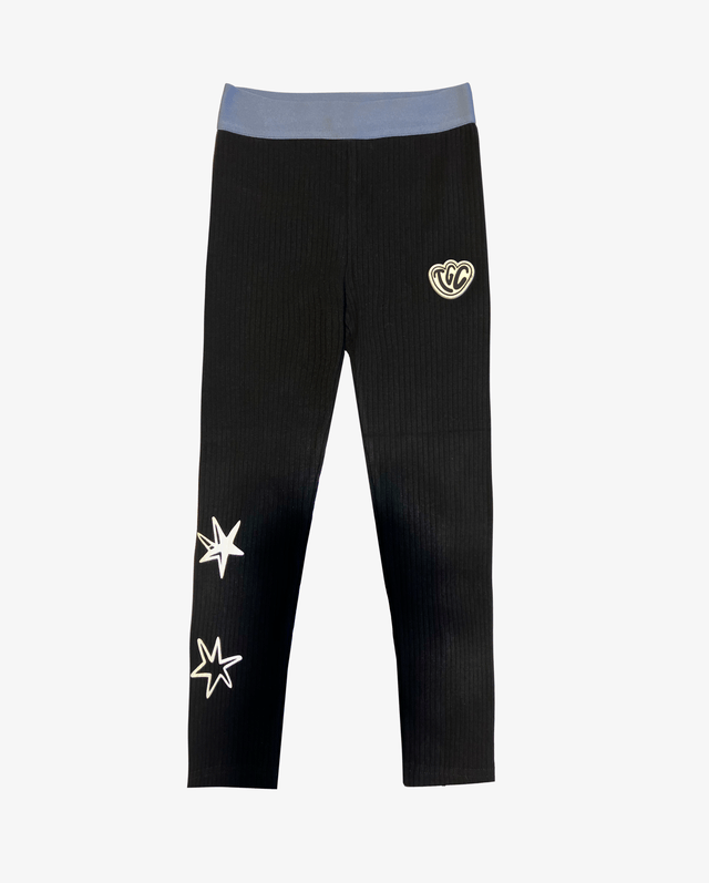 The Girl Club Girls Pants Black Rib Leggings